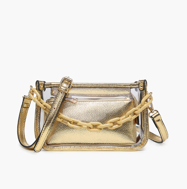 Jessica Clear Crossbody with Chain