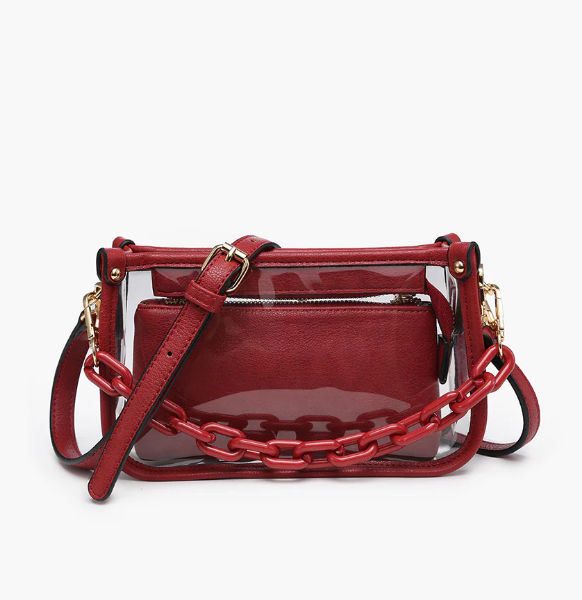 Jessica Clear Crossbody with Chain