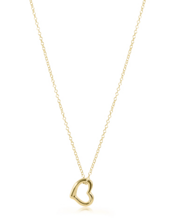 16" Necklace Gold - Love Gold Charm