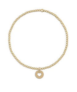 Classic Gold 2mm Bead Bracelet - Love Small Gold Disc