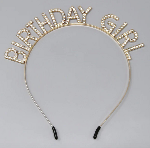 Gold & Clear Birthday Girl Headband