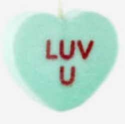 Flocked Conversation Heart - Small