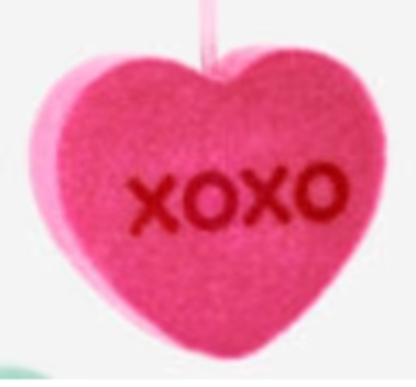 Flocked Conversation Heart - Small