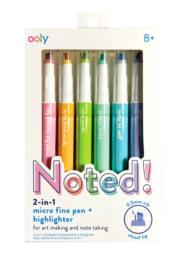Noted! 2 in 1 Micro Fine Tip Pen & Highlighter