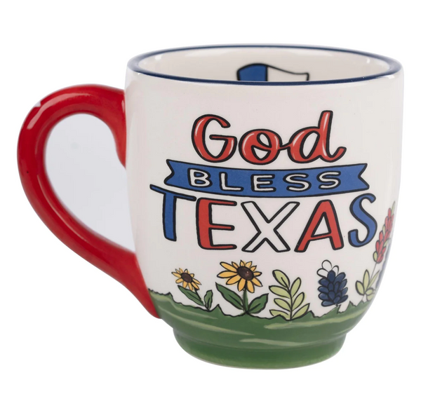 Longhorn God Bless Texas Mug