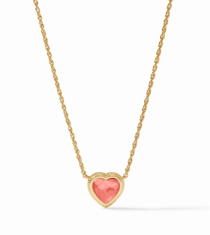 Heart Delicate Necklace-Iridescent Blush Pink-OS
