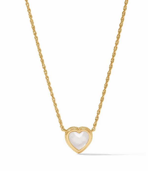 Heart Delicate Necklace-Iridescent Clear Crystal-OS