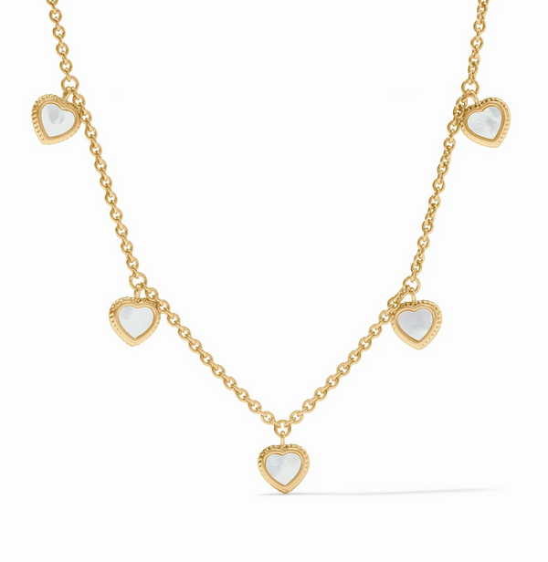 Heart Delicate Charm Necklace-Mother of Pearl-OS