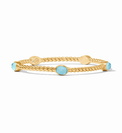 Nassau Stone Bangle-Iridescent Capri Blue-S