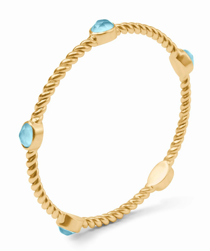 Nassau Stone Bangle-Iridescent Capri Blue-L