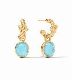 Nassau Hoop & Charm Earring-Iridescent Capri Blue-OS