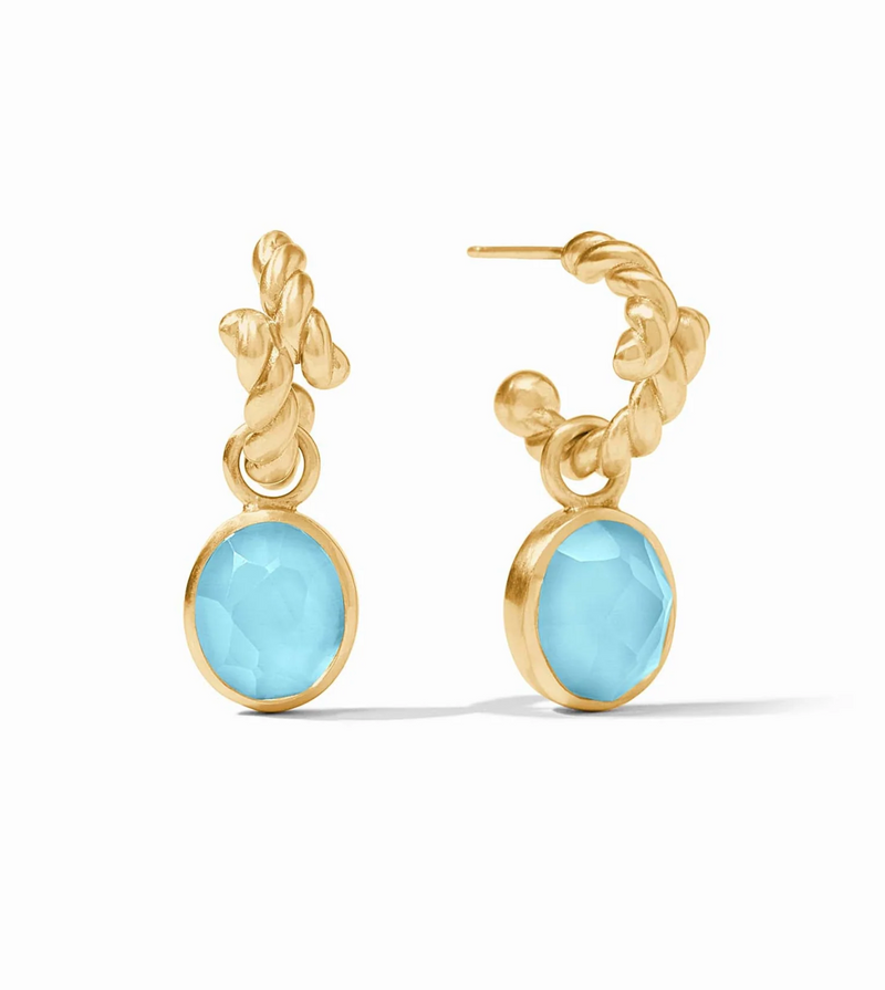 Nassau Hoop & Charm Earring-Iridescent Capri Blue-OS