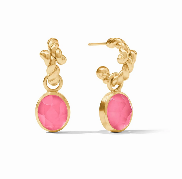 Nassau Hoop & Charm Earring-Iridescent Peony Pink-OS