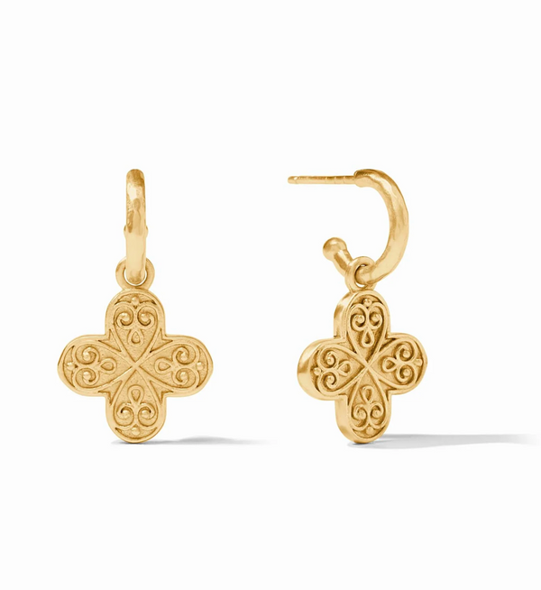Malta Corinth Hoop & Charm Earring-Pearl-OS