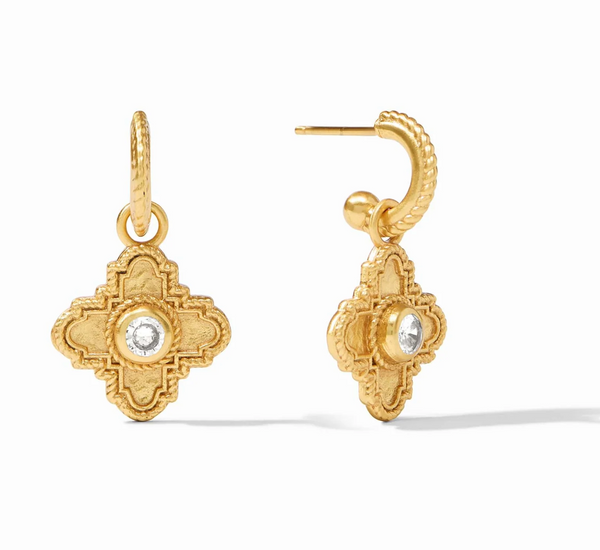 Malta Theodora Hoop & Charm Earring-Cubic Zirconia-OS