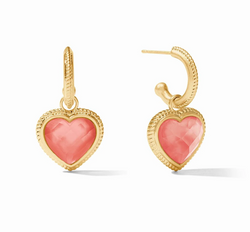 Heart Hoop & Charm Earring-Iridescent Blush Pink-OS