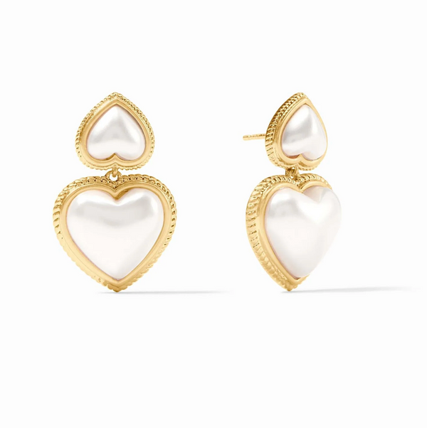Heart Statement Earring-Pearl-OS