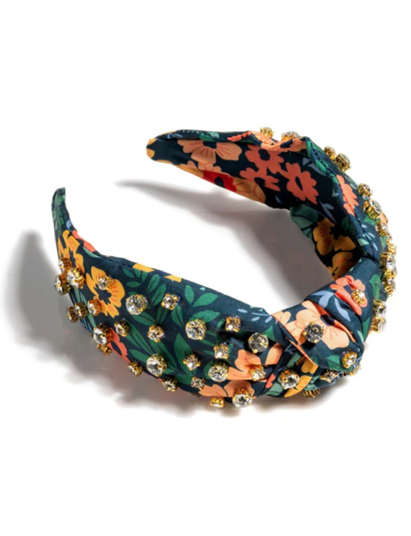 Floral Embellished Knotted Headband