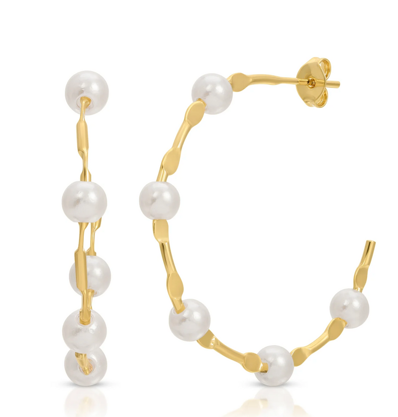 Floating Pearl Hoops