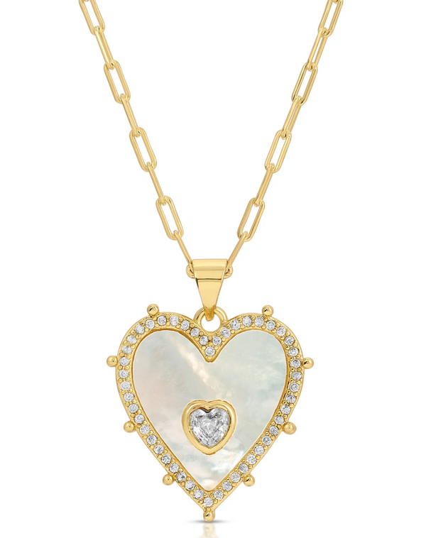 Vivian Pearl Heart Necklace