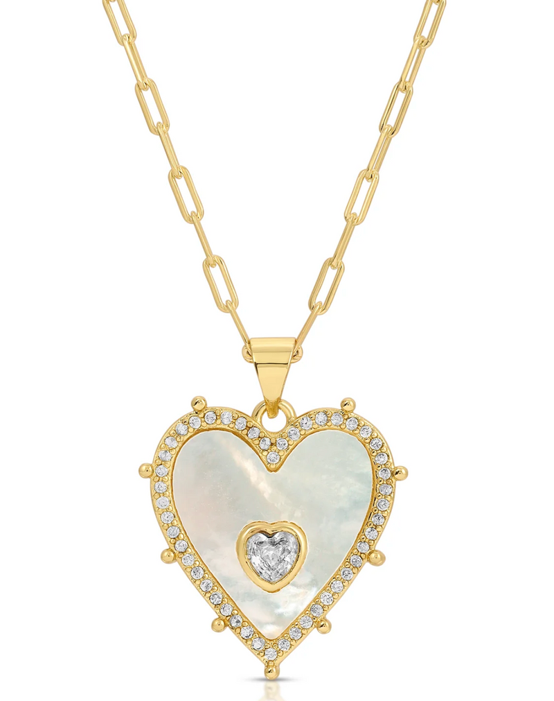 Vivian Pearl Heart Necklace
