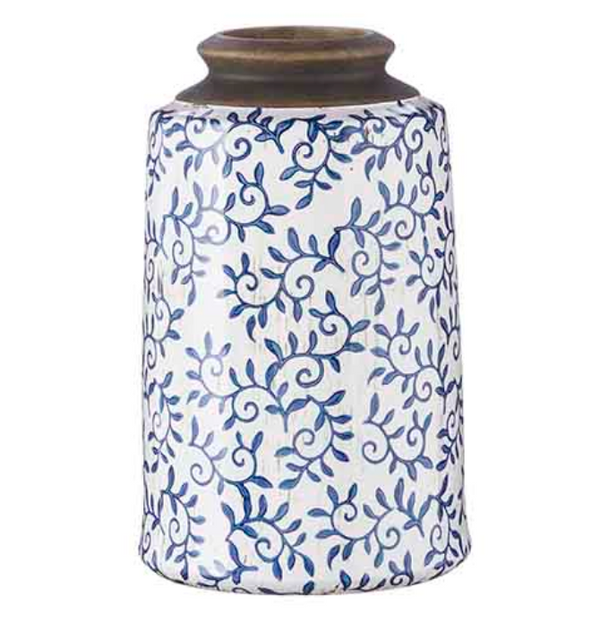 10.5" Blue Transferware Vase