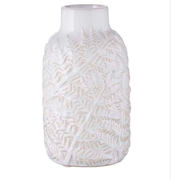 10" Leaf Embossed Vase