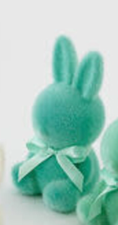 Flocked Sitting Bunny 7"