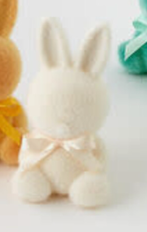 Flocked Sitting Bunny 7"