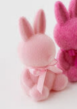 Flocked Sitting Bunny 7"