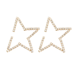 Statement Rhinestone Half Star Earrings