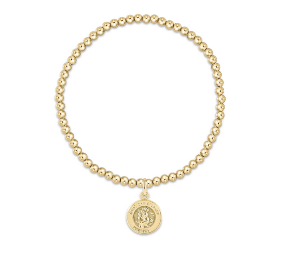 CLASSIC GOLD 3MM BEAD  BRACELET - PROTECTION GOLD  DISC