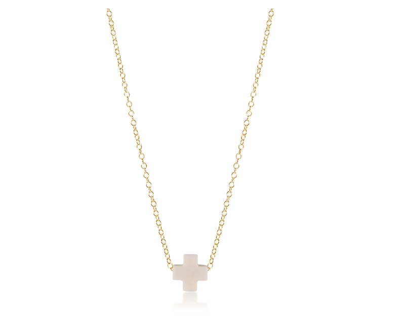 16" NECKLACE GOLD - SIGNATURE  CROSS OFF-WHITE