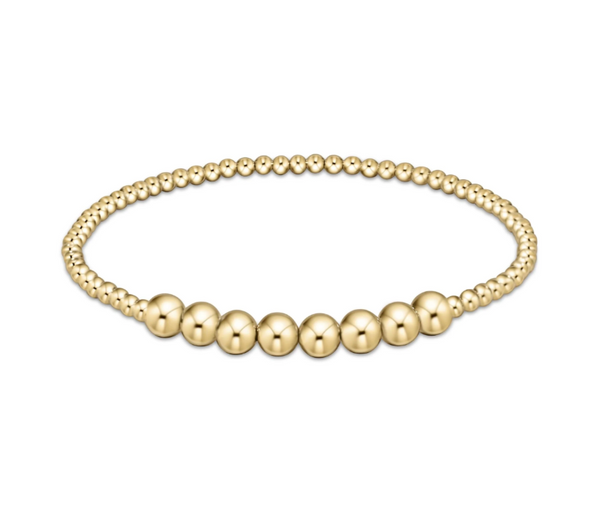 CLASSIC BLISSFUL PATTERN 2.5MM  BEAD BRACELET - 5MM GOLD