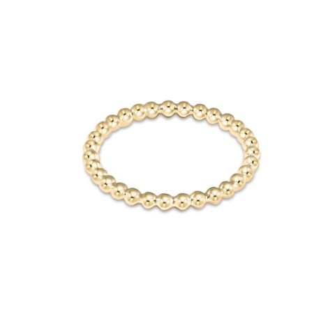 Classic Gold 2mm Bead Ring - Size  8
