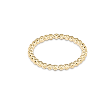 Classic Gold 2mm Bead Ring - Size  6