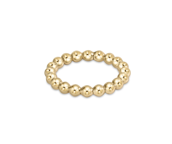 Classic Gold 3mm Bead Ring - Size  8