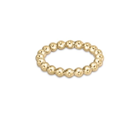 Classic Gold 3mm Bead Ring - Size  7