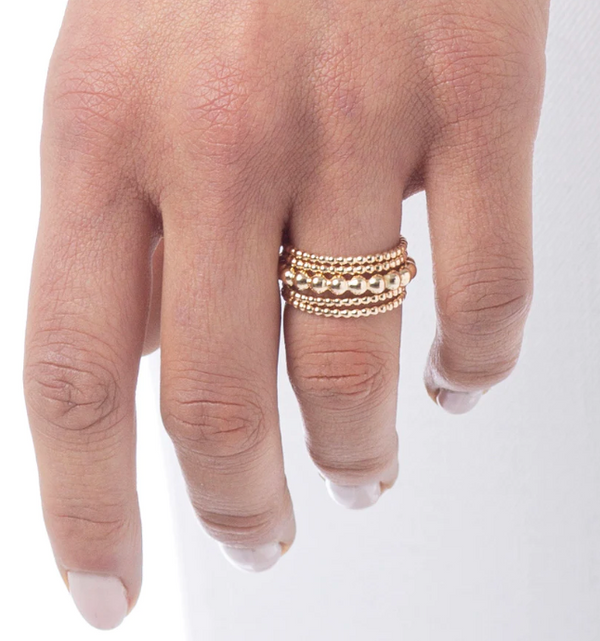 Classic Gold 3mm Bead Ring - Size 6