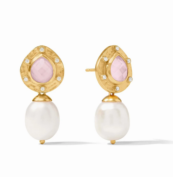 Clementine Pearl Drop Earring-Iridescent Rose-OS