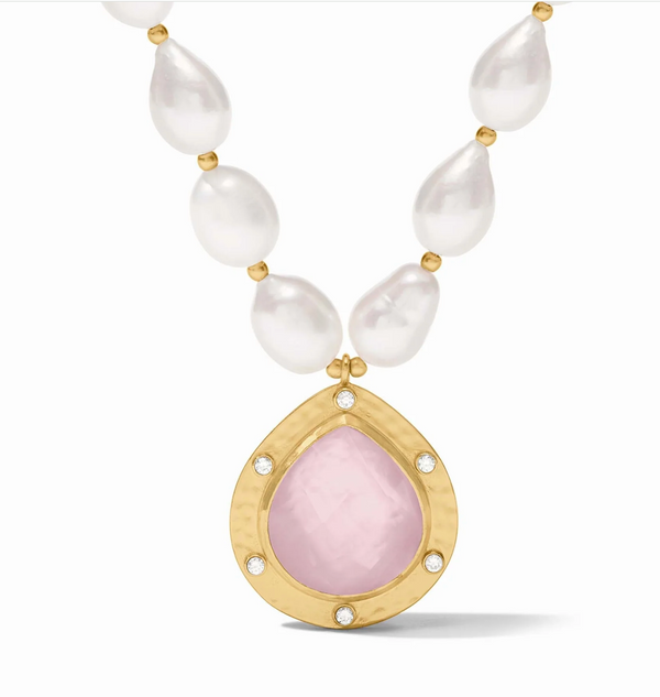 Clementine Statement Necklace-Iridescent Rose-OS