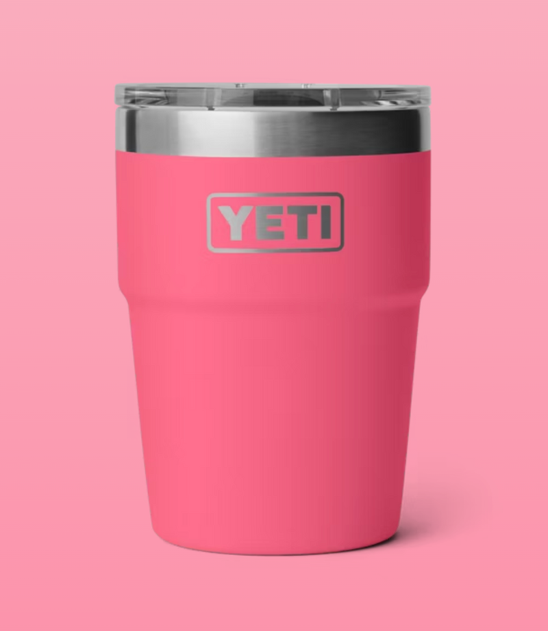 RAMBLER 16 OZ Stackable  with Mag slider Lid TROPICAL PINK