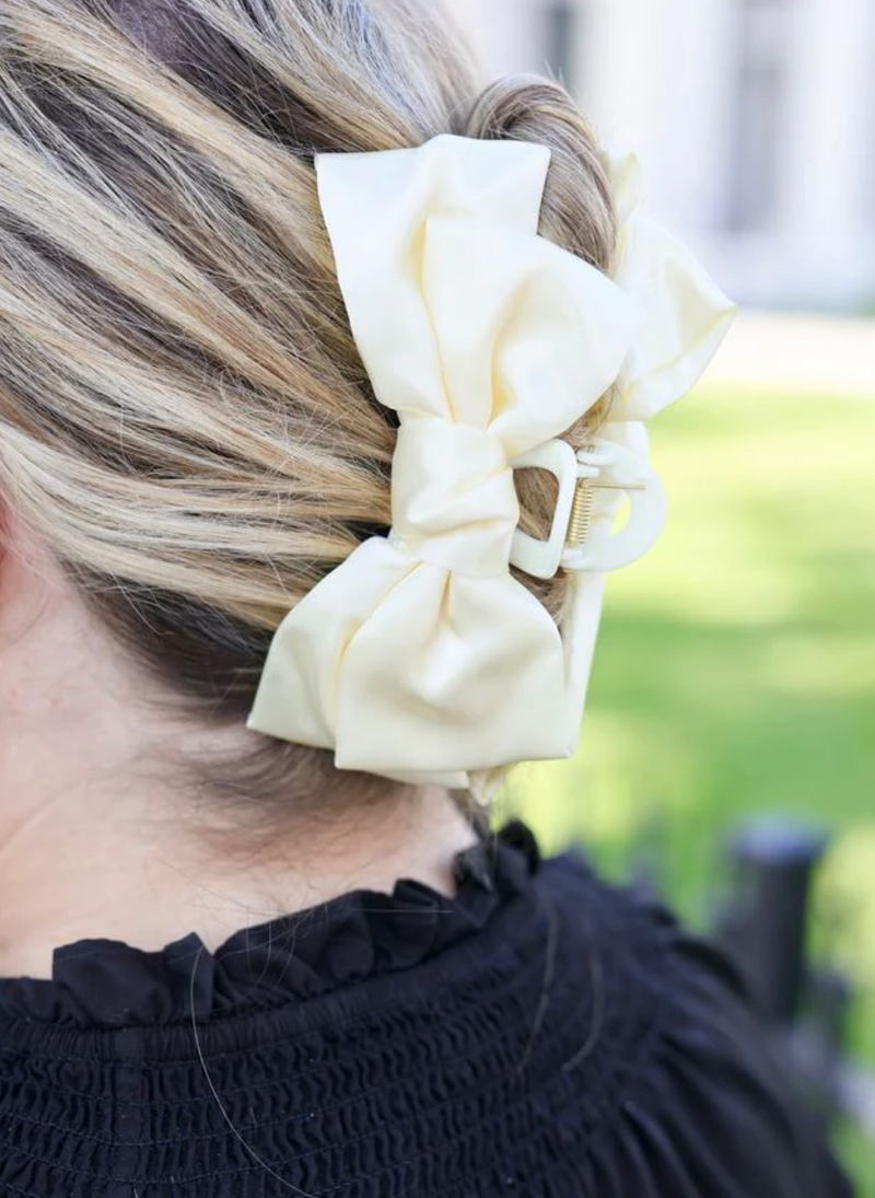 Winnifred Bow Hair Clip - CREAM