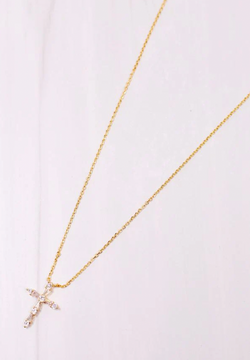 McCoy CZ Cross Necklace - GOLD