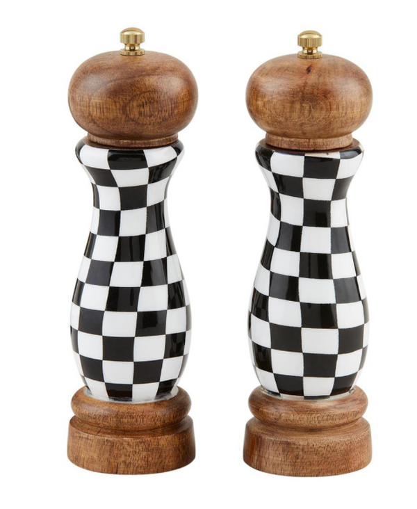 Checkered Salt & Pepper Grinder Set