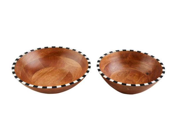 Checkered Trim Bowl Set