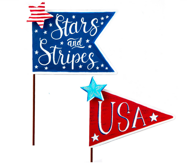 USA & Stars Stripes Pennants, Set of 2