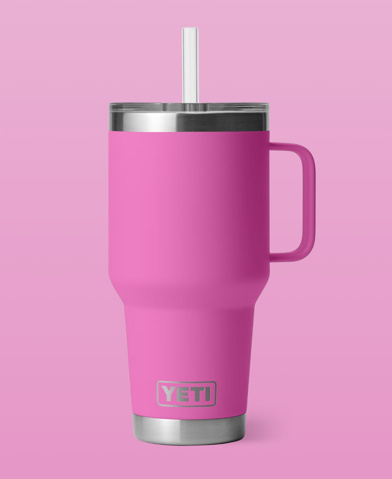 RAMBLER 35 OZ STRAW MUG WILDFLOWER FUCHSIA