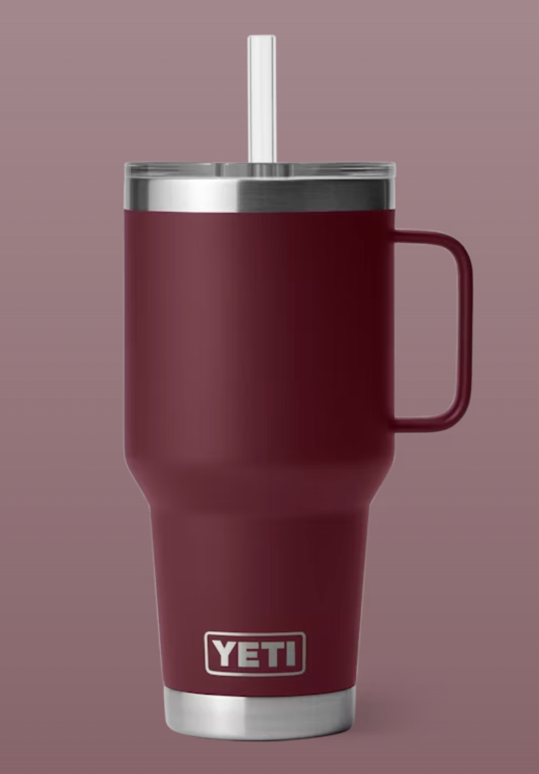 RAMBLER 35 OZ STRAW MUG - WILD VINE RED