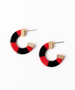 Melody Earrings - Small - Red & Black